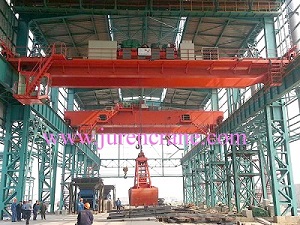 QZ model double beam overhead crane with grab bucket